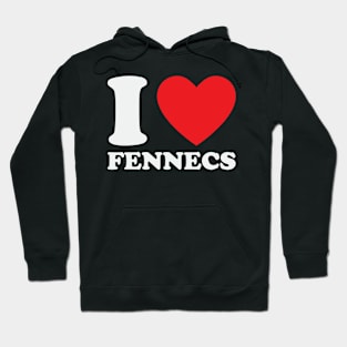 I Love Fennecs Animals Foxes Funny Cute Heart Hoodie